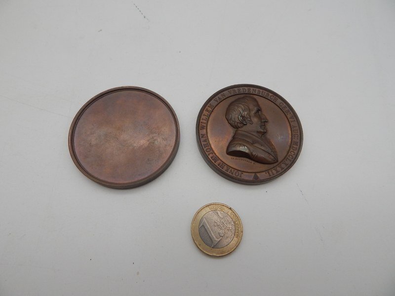 Netherlands - Badge - vrijmetselarij masonic 2 antique medals penningen - 19th - mid #2.1