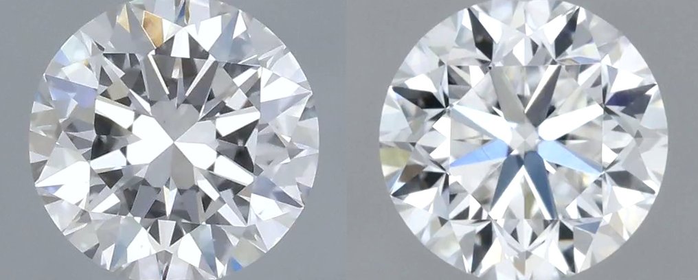 Nincs minimálár - 2 pcs Gyémánt  (Természetes)  - 0.61 ct - Kerek - E - VS1 - Amerikai Gemmológiai Intézet (GIA) - *Matching Pair* #1.0