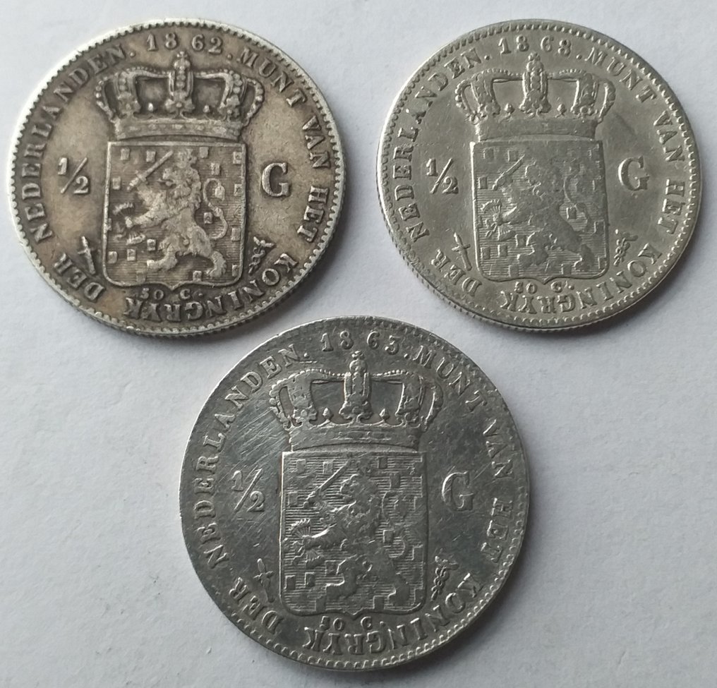 Nederland. 1/2 Cent t/m 1/2 Gulden 1850/1884 Willem III (12 verschillende) waaronder zilver (Zonder minimumprijs) #2.1