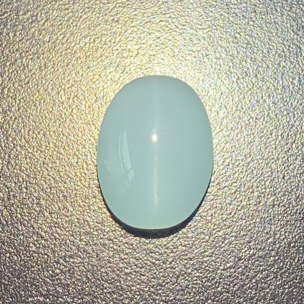 1 pcs 藍色 海藍寶石 - 13.05 ct - 國際有色寶石協會 (ICA GemLab) - 猫眼清洁 #1.0