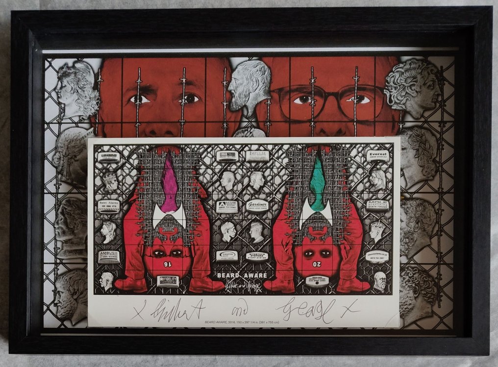 Gilbert (1943) and George (1942) - Beard Aware- ArtCard, handsigned #1.0