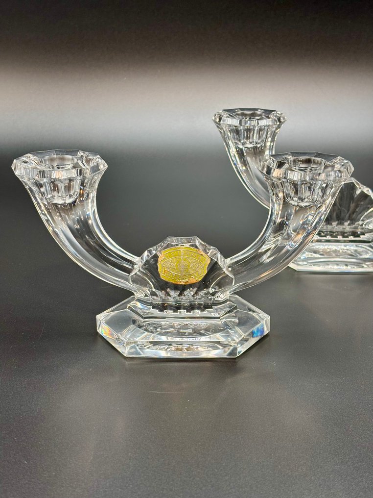 Val Saint Lambert - Castiçal Candélabre com duas ramas Impérial (2) - Cristal #1.0