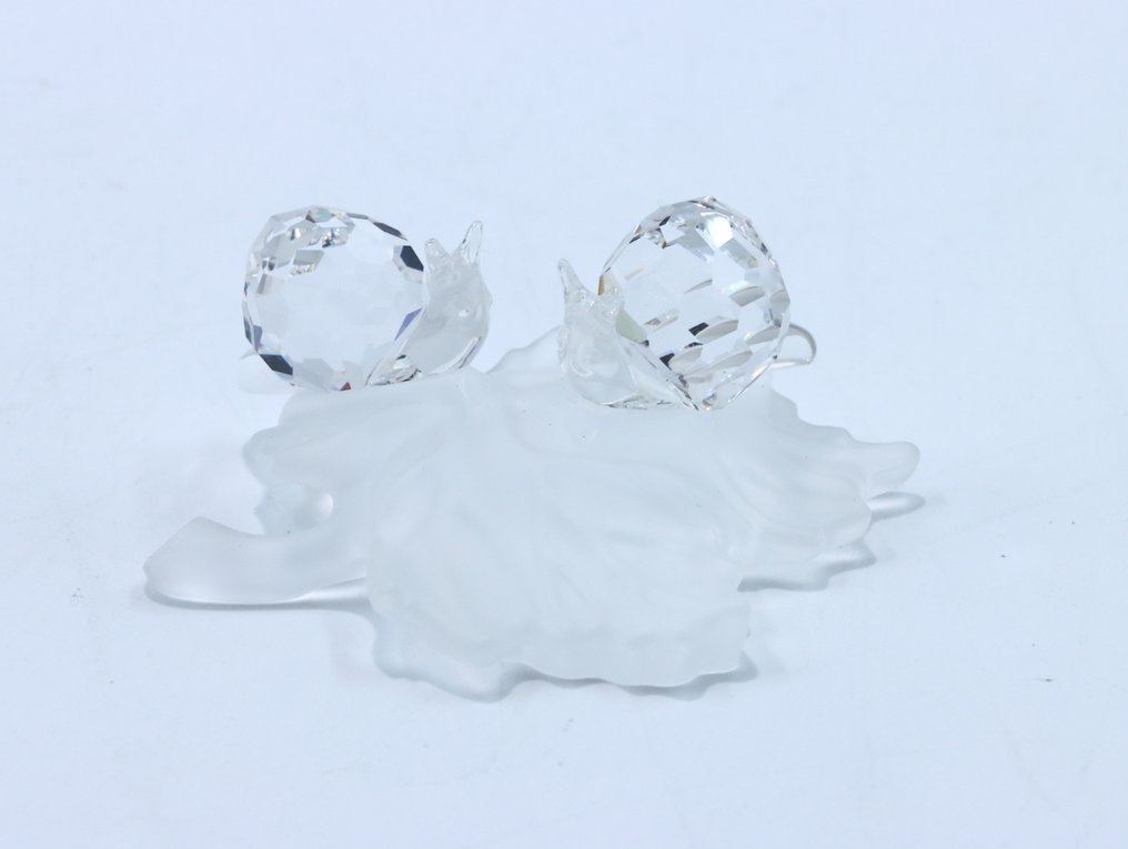 Statuetta - Swarovski - Slakken op blad (Boxed + Certificate) - Cristallo #1.0