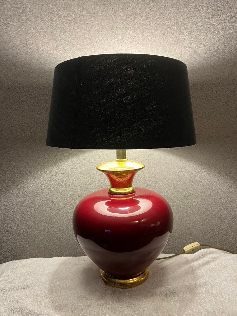 Le Dauphin - Lampe de table - Porcelaine, Plaqué or #1.0