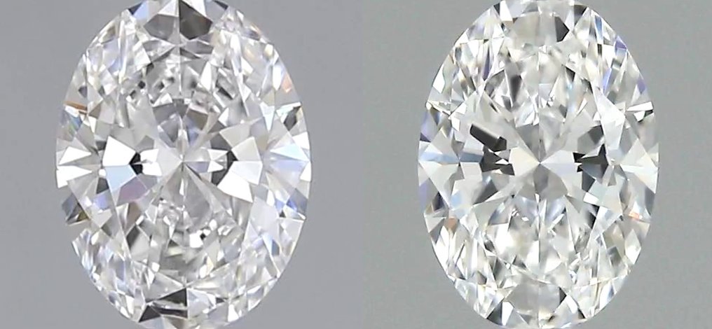 没有保留价 - 2 pcs 钻石 (天然) - 0.65 ct - 椭圆形 - D (无色) - VVS1 极轻微内含一级 - 美国宝石研究院(GIA) - 配对,EX VG #1.0