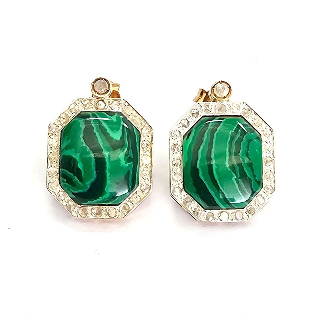 没有保留价 - 耳环 - 9 kt. 玫瑰金, 银 - 钻石 #1.0