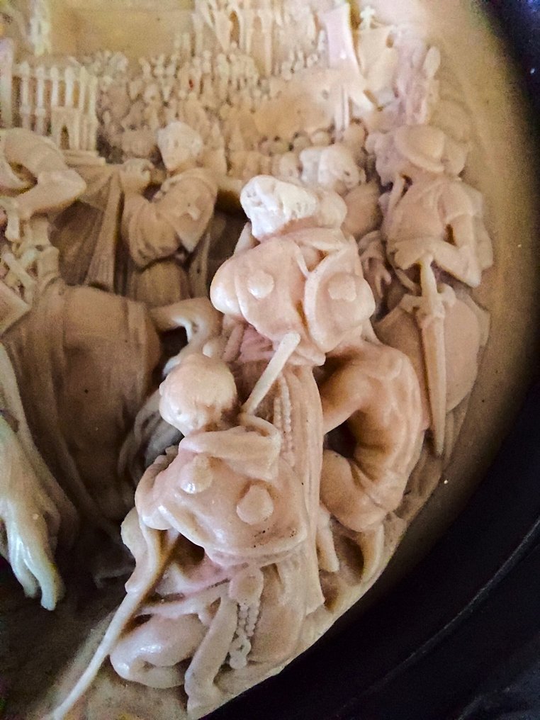 贾斯汀·马蒂厄(1796-1864)——浮雕——圣路易斯承载荆棘冠的圣礼拜堂 - 匾 - 海泡石, 木 #4.3