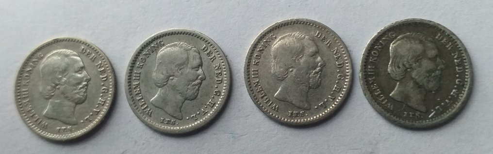 Nederland. 1/2 Cent t/m 1/2 Gulden 1850/1884 Willem III (12 verschillende) waaronder zilver (Zonder minimumprijs) #4.3