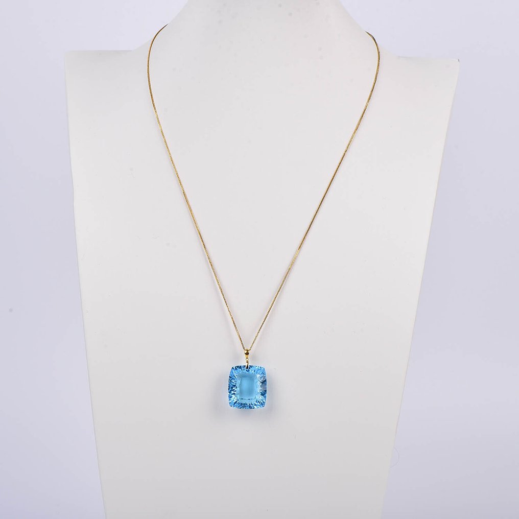 Sans prix de réserve - Collier avec pendentif - 18 carats Or jaune Topaze - ALGT certifié #1.0