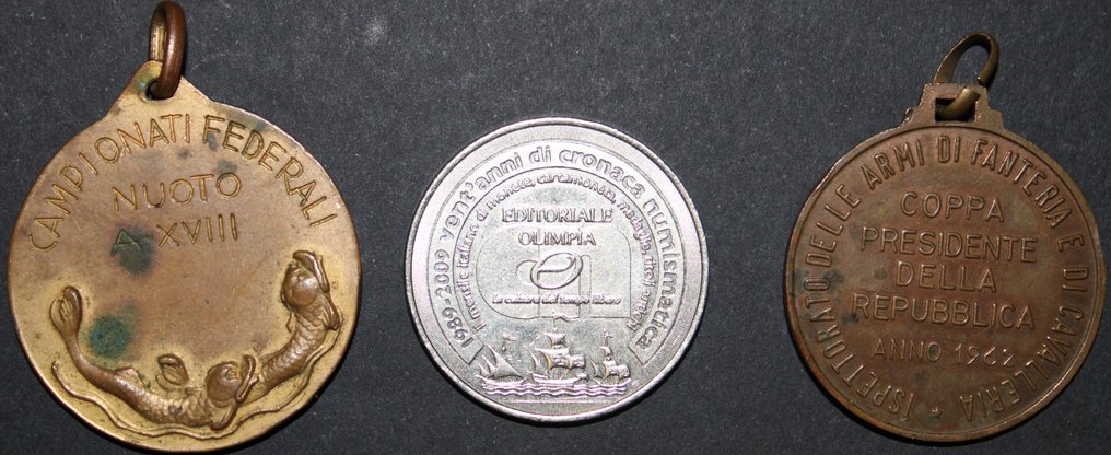 意大利. Lotto di 3 medaglie in buona conservazione, di tipo premiale/commemorativo 1915/2009 (没有保留价) #3.2