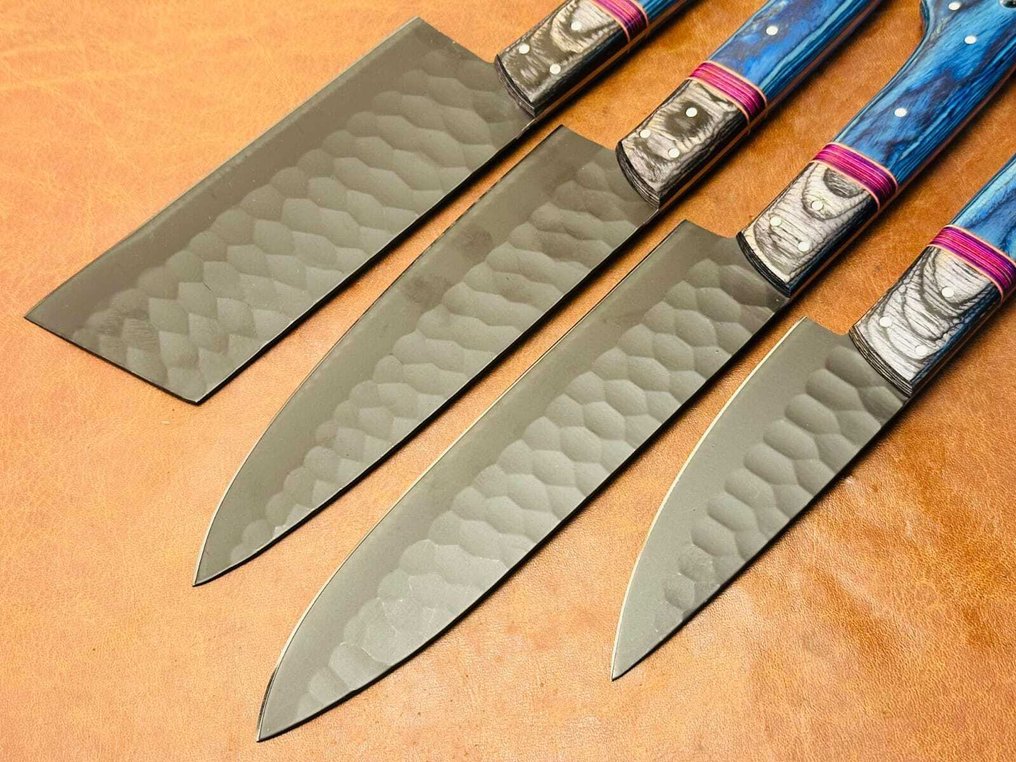 厨刀 - Pakka木，手工折叠钢，粉末涂层 - 日本 #3.2