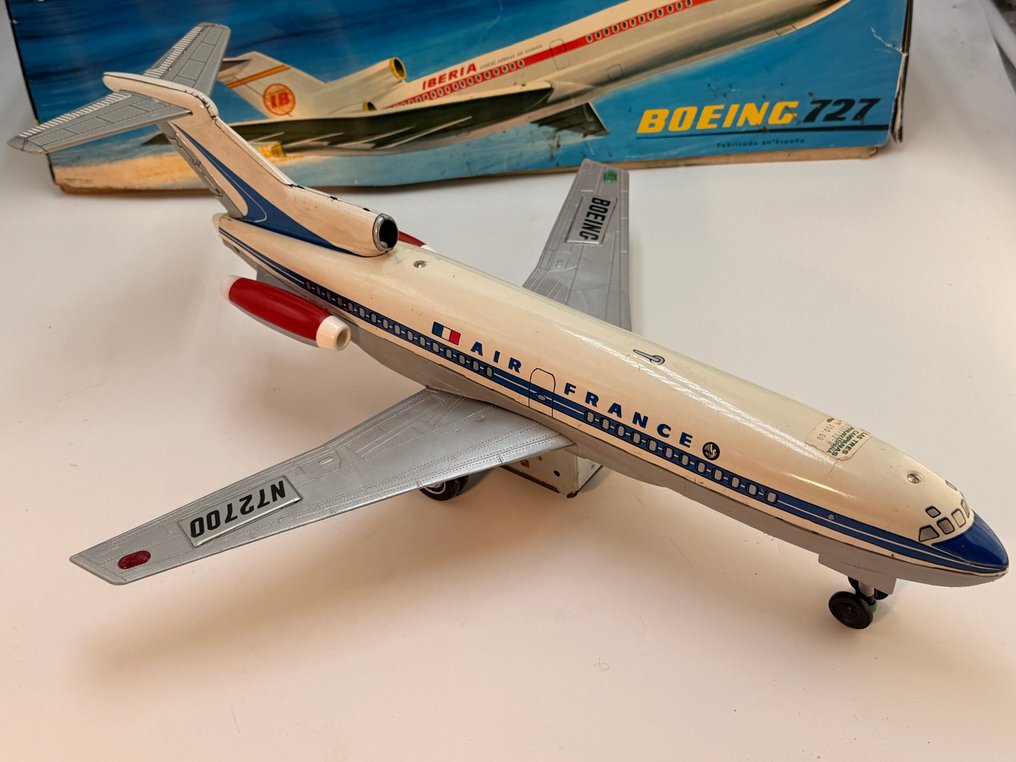 Jyesa - JYE - Játék repülőgép Avião Boeing 727 – JYESA (Espanha) – 1970 – Vintage – A pilhas a funcionar “Air France” - 1960-1970 - Spanyolország #2.1