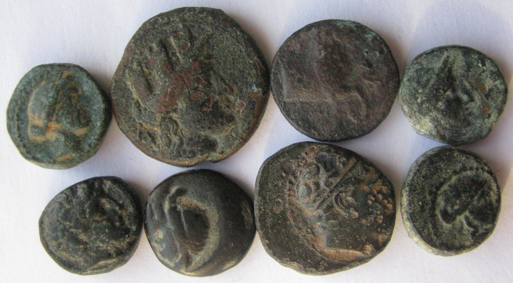 Ελλάδα (αρχαία) Lot of 8 Æ coins 3rd-2nd century BC  (χωρίς τιμή ασφαλείας) #1.0