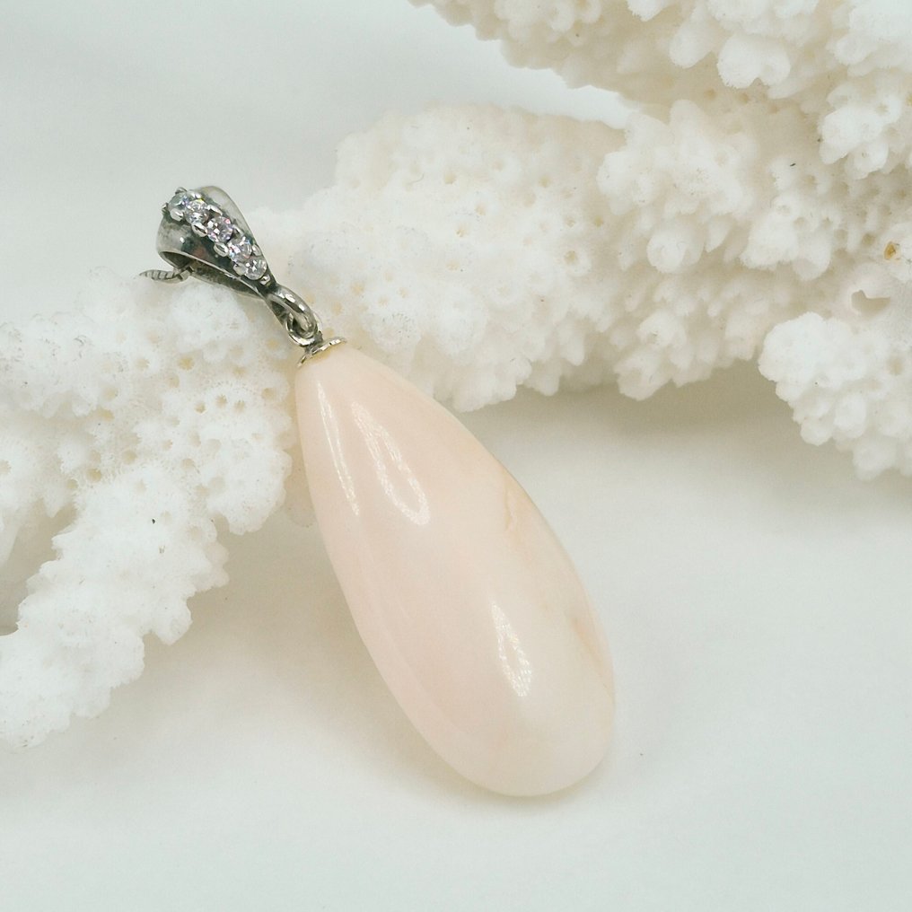 Κοράλλι - Ασημί - Κολιέ με μενταγιόν #1.0