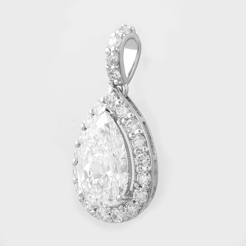 No reserve price - Pendant - 14 kt. White gold - 1.92ct. tw. Diamond (Lab-grown) - Diamond #1.0