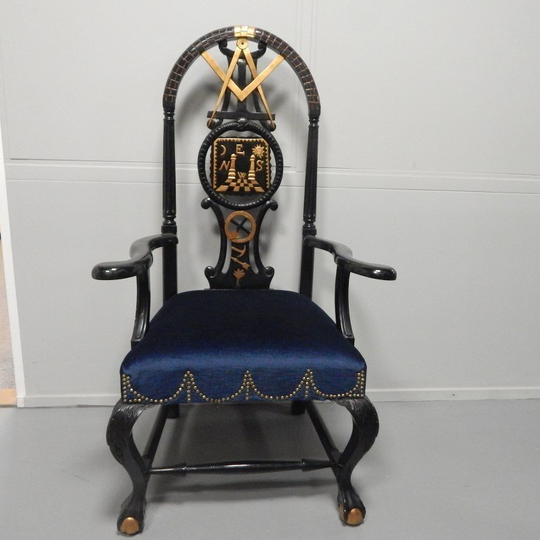 Stati Uniti - Placca - franc maconnerie freemason vrijmetselarij  Masonic Throne, Rococo style c. 1775-1790. - tardo XVIII #2.1