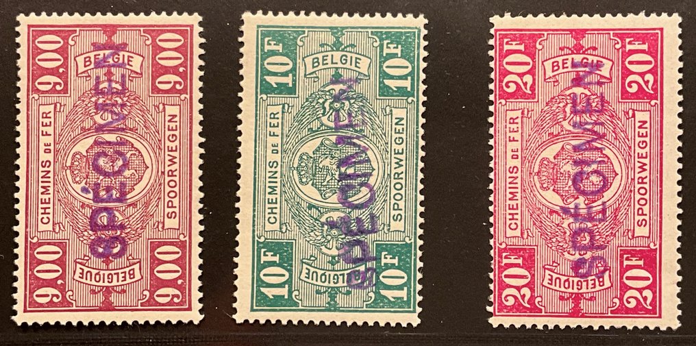 Belgium 1923/1931 - Railway stamps - Type 'Rijkswapen' with overprint SPECIMEN - ex. TR135/TR166 #1.0