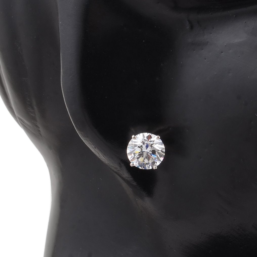 Nincs minimálár - Drop fülbevaló - 14 kt. Fehér arany - 3.06ct. tw. Gyémánt (Laboratóriumban előállított) - Gyémánt #1.0