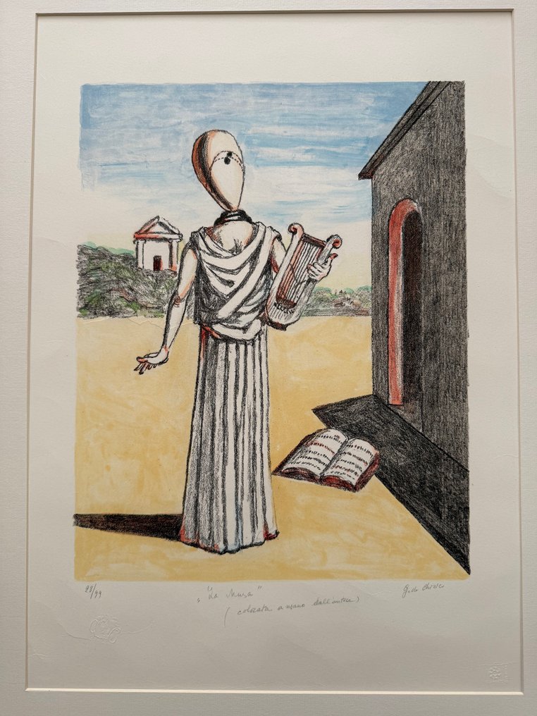 Giorgio De Chirico (1888-1978) - “La musa della storia” - colorata a mano #2.1