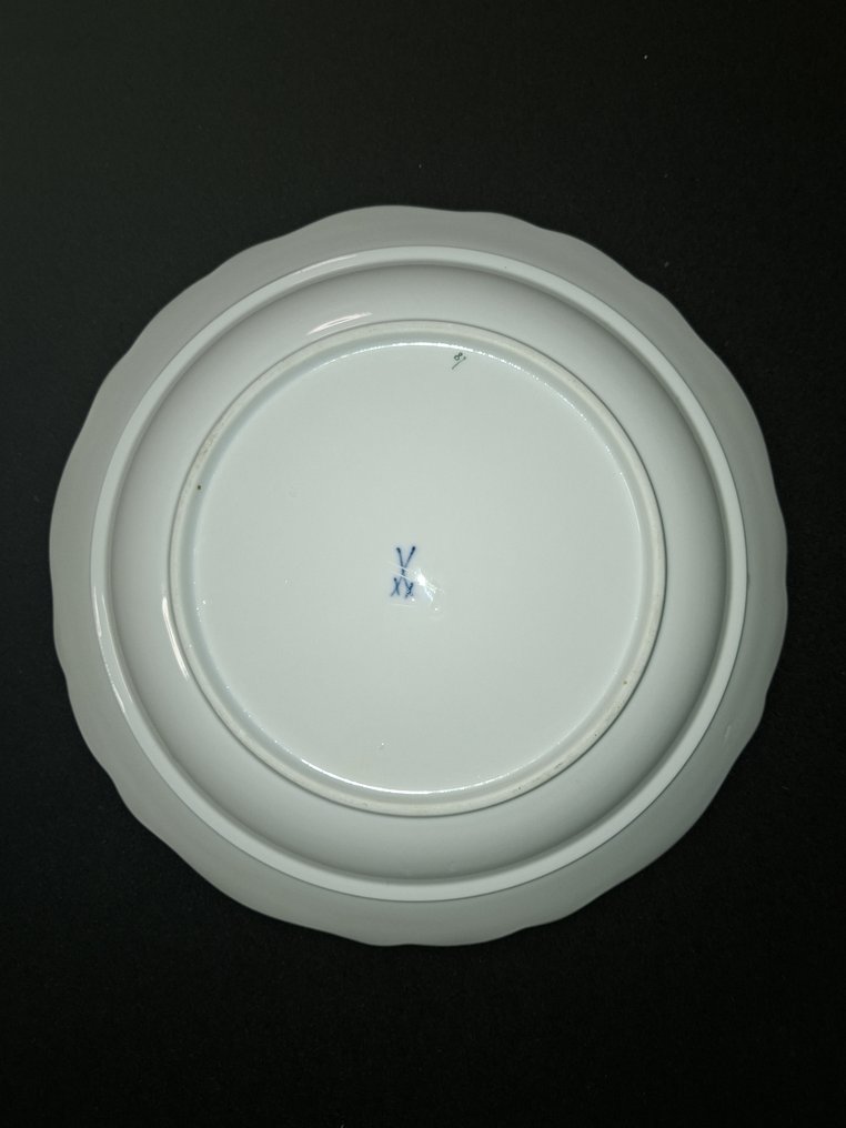 Meissen - Lautanen - Posliini - Vaaleanpunainen ruusu #1.0