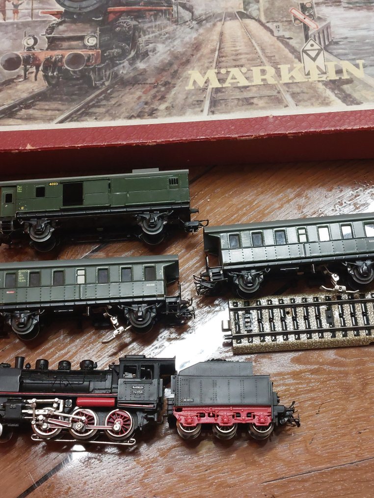 Märklin H0轨 - 火车组 (20) - 蒸汽机车列车套装，轨道和三节客车 - DB #1.0