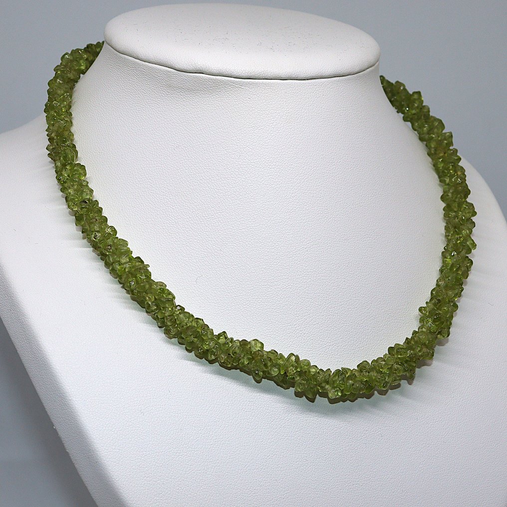 Mixed gemstones - Silver - String of beads - Peridot, Peridot, #3.2