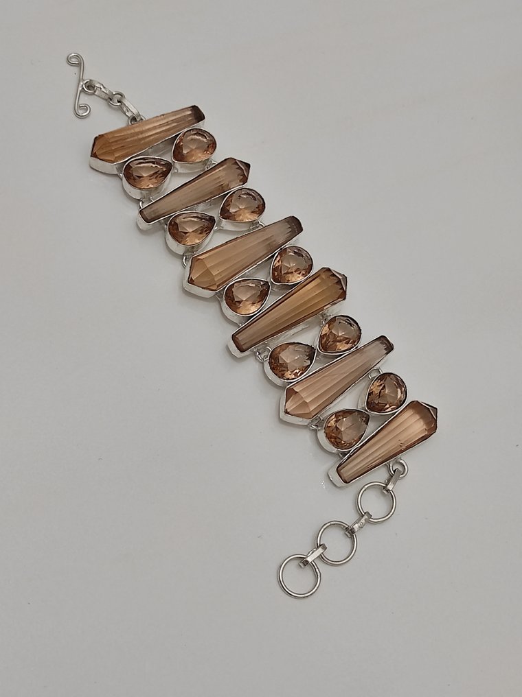 Silber, Armband aus 925er Silber und Morganit, feines und elegantes Schmuckstück - Armband #1.0