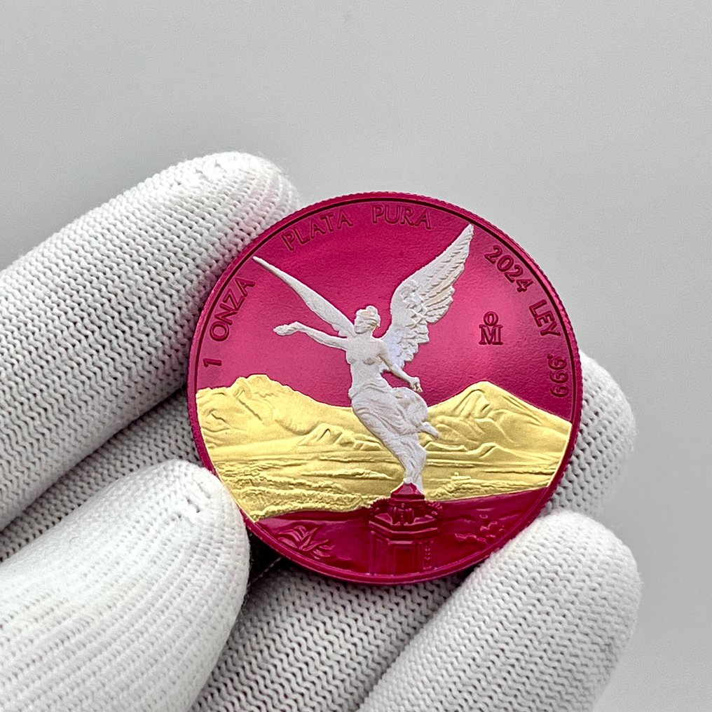 Messico. 1 Onza 2024 Libertad “Space Pink Opal” – 1 oz Silver .999 BU – Colorized – Limited Edition #1.0