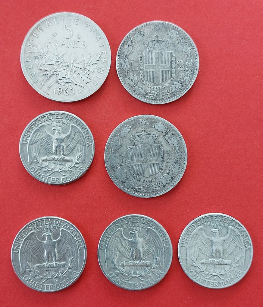 Ηνωμένες Πολιτείες, Γαλλία, Ιταλία. Lotto 7 monete (χωρίς τιμή ασφαλείας) #1.0