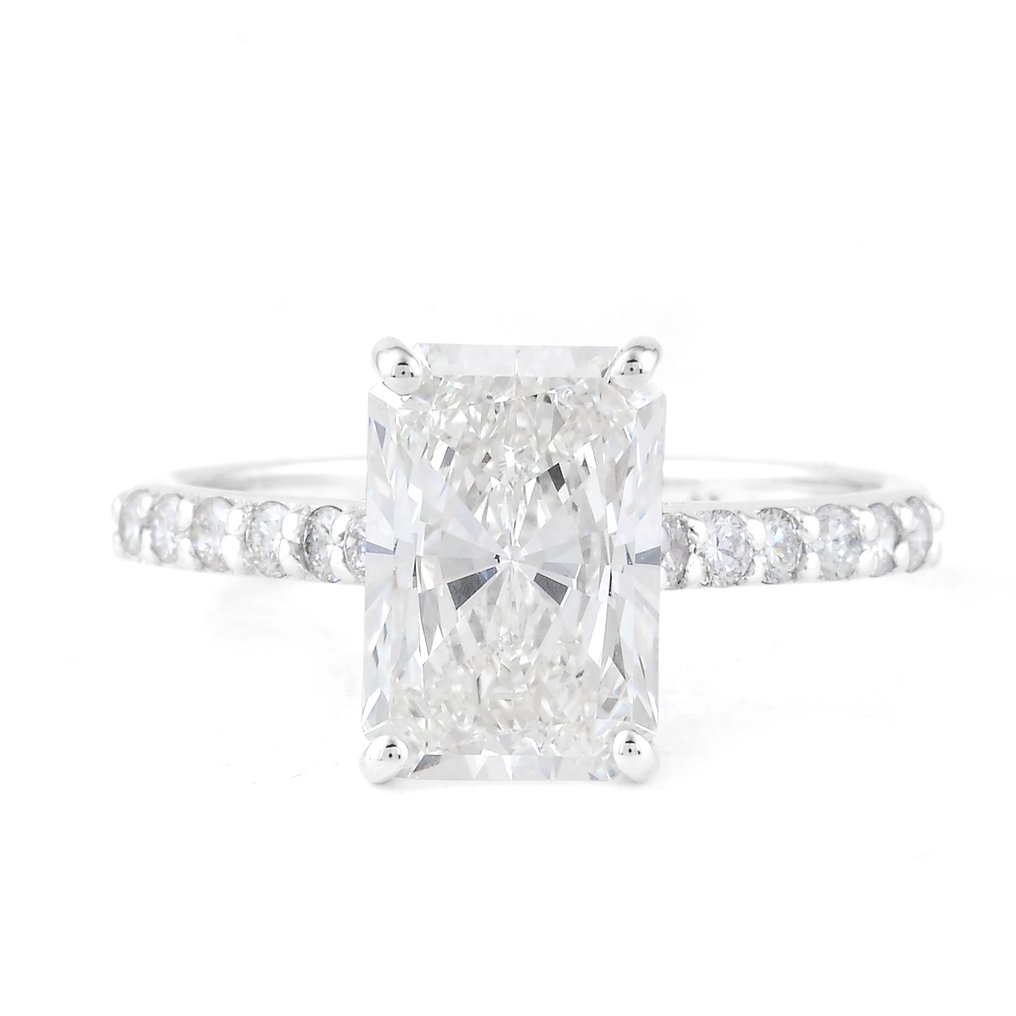 Ingen reservasjonspris - Ring - 14 karat Hvitt gull - 3.35ct. tw. Diamant (Lab-dyrket) - Diamant #1.0
