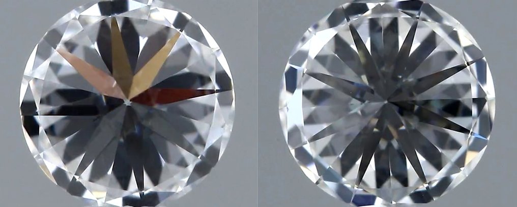 Nincs minimálár - 2 pcs Gyémánt (Természetes) - 1.02 ct - Kerek - D (színtelen) - VVS2 - Amerikai Gemmológiai Intézet (GIA) - *Matching Pair* *EX VG* #1.0