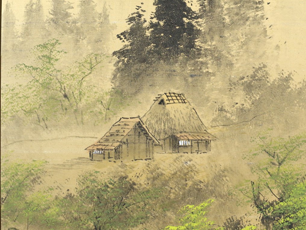 日本折叠屏风 - 景观 – 已签署 - 日本 (没有保留价) #4.3