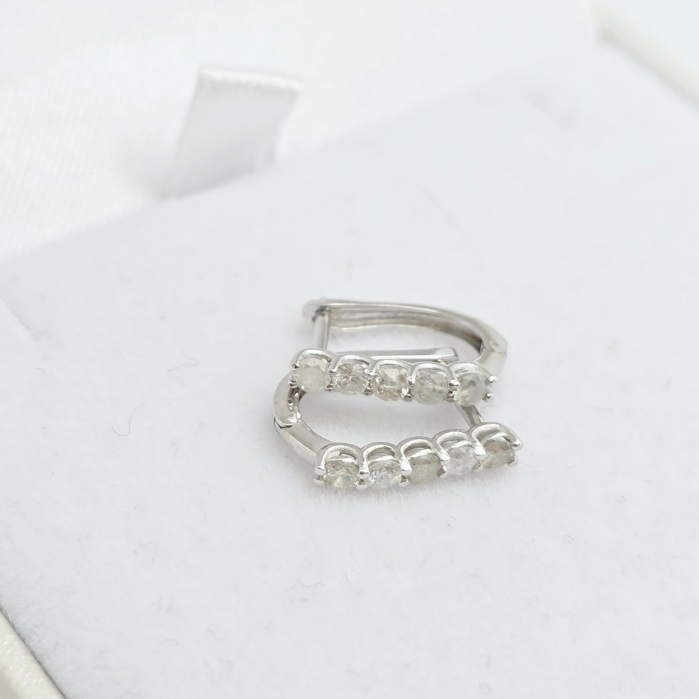 沒有保留價 - 耳環 - 14 克拉 白金 -  0.45ct. tw. 鉆石 (天然)  #1.0