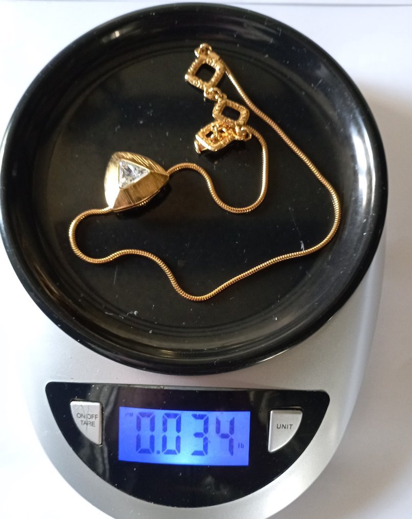 Yves Saint Laurent - Synthetische edelsteen - goudkleurige messing - Oorbellen - collier YSL #4.3