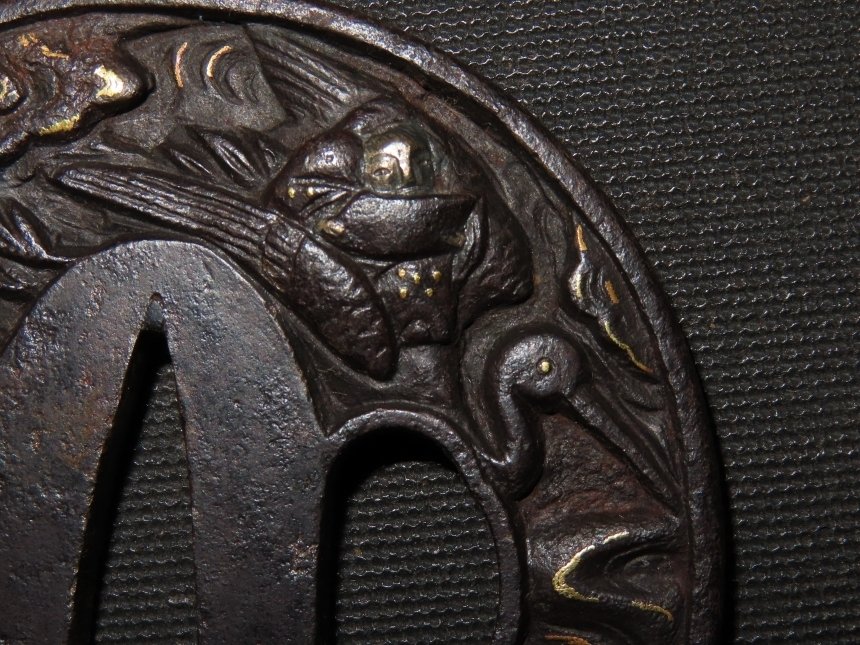 武士刀 - 锻铁 - Bird & Wave Tsuba : C5-319 - 日本 - 江戶時代(1600-1868) #4.3