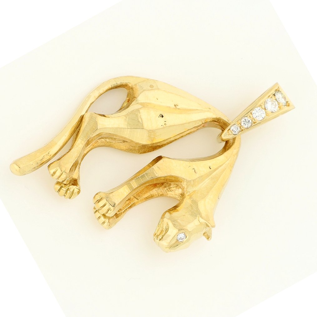 Κρεμαστό κόσμημα - 18 καράτια Κίτρινο χρυσό -  0.17ct. tw. Διαμάντι (Φυσικό)  #2.1