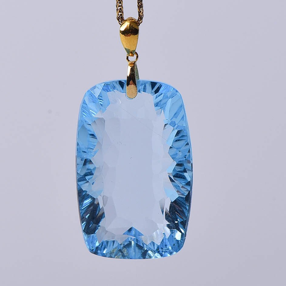 Sem preço de reserva - Colar com pingente - 18 K Ouro amarelo Topázio - Certificada pela ALGT #1.0