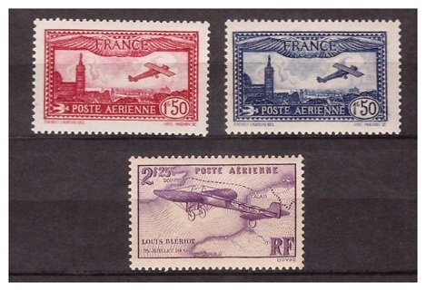 Γαλλία 1930/1936 - Παρακολούθηση φορτίου με Αεροπορική Ταχυδρομική, αεροπλάνο που διασχίζει το Μαρσέιγ και το Παρίσι + - Yvert PA N°5 au 13 N** 1er choix fraicheur postale intact // Voir Photos #1.0