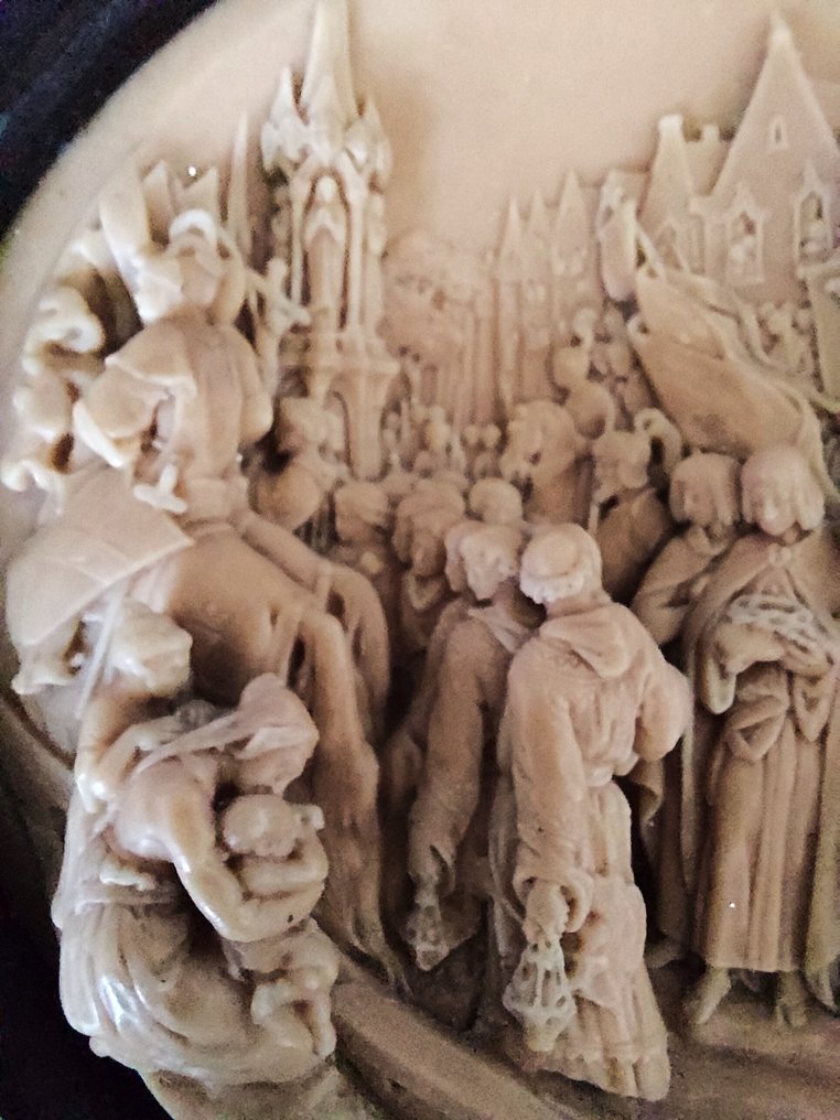 贾斯汀·马蒂厄(1796-1864)——浮雕——圣路易斯承载荆棘冠的圣礼拜堂 - 匾 - 海泡石, 木 #2.1