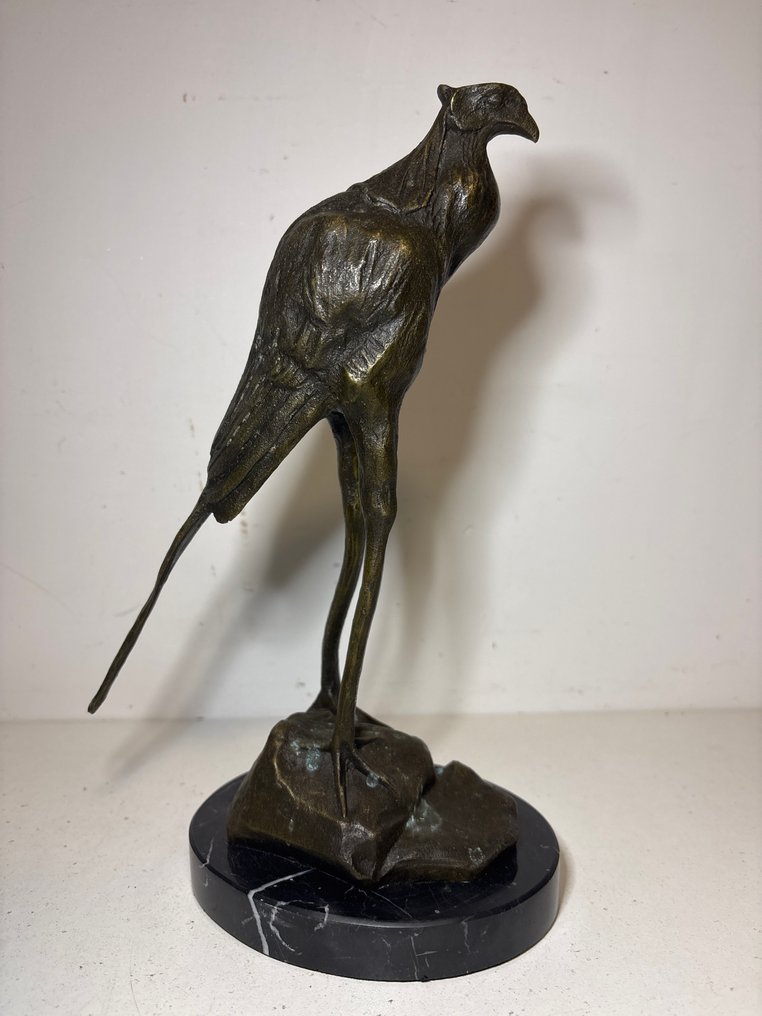 雕刻, Secretarisvogel - Bugatti reproduction - 26.5 cm - 青銅色 #1.0