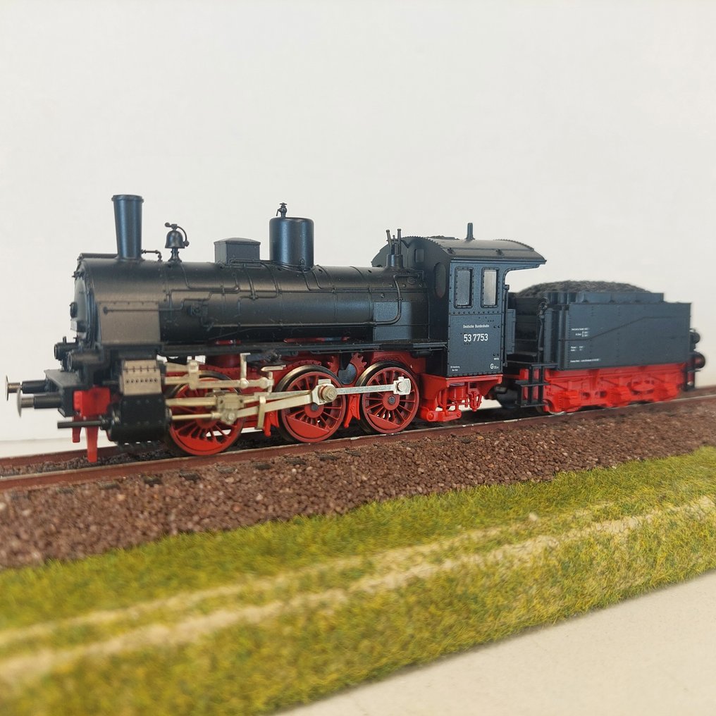 Fleischmann H0 - 4124 - Locomotiva a vapore con tender (1) - BR 53 7753 - Analog - DB #1.0