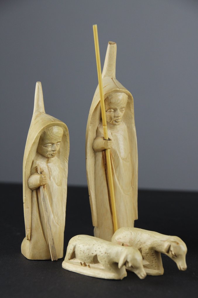 Carving, Kerstgroep - 12 cm - Wood #2.1