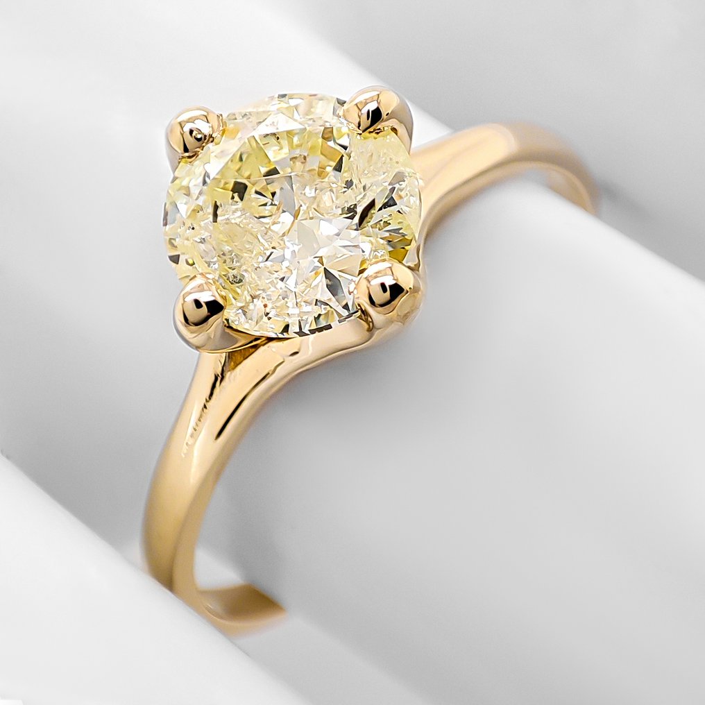 χωρίς τιμή ασφαλείας - Δαχτυλίδι - 14 καράτια Κίτρινο χρυσό -  1.20ct. tw. Διαμάντι (Φυσικού χρώματος) - Πιστοποιητικό IGI #1.0