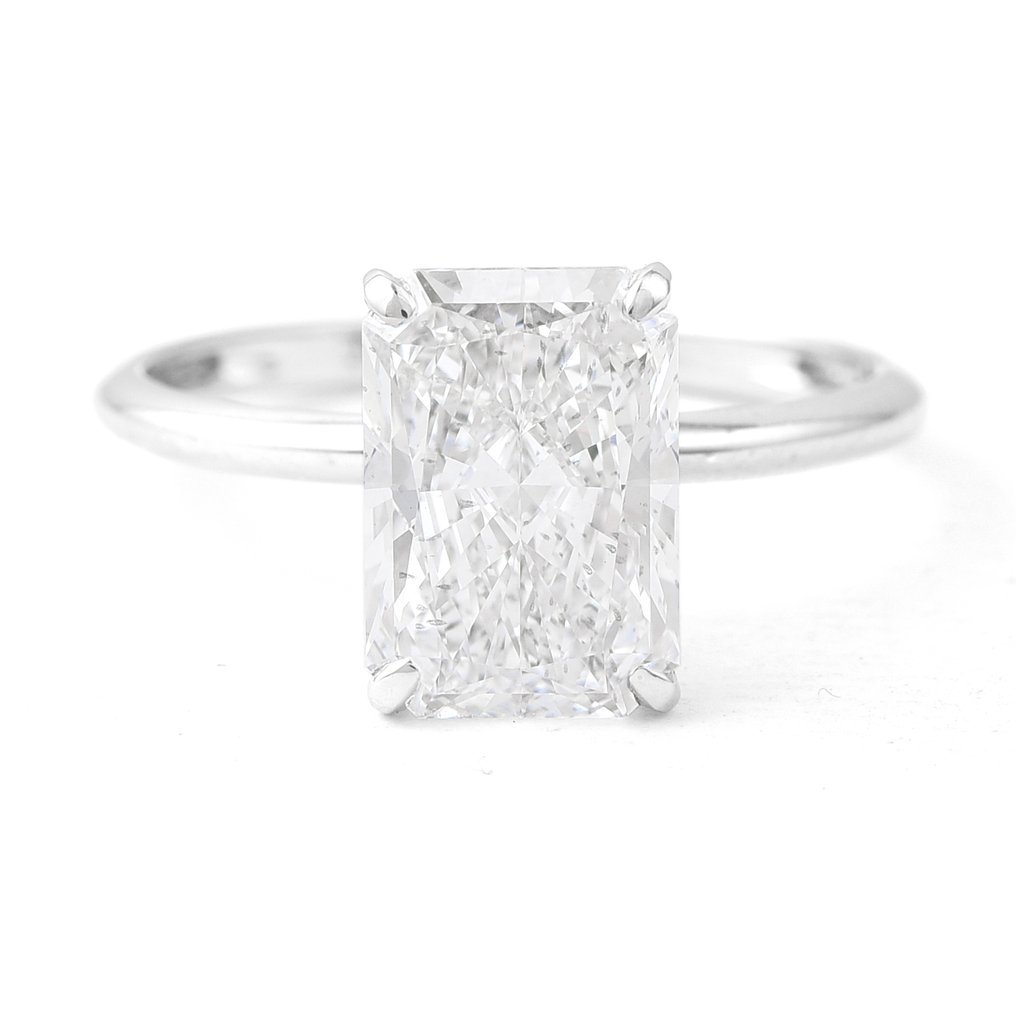 No reserve price - Ring - 14 kt. White gold - 3.04ct. tw. Diamond (Lab-grown) - Diamond #1.0