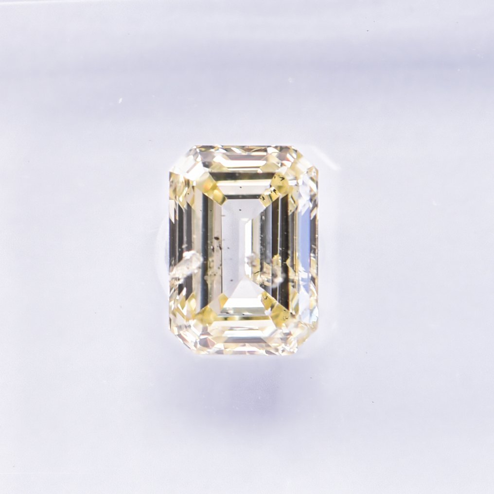 没有保留价 - 1 pcs 钻石 (天然色彩的) - 0.77 ct - 祖母绿 - Fancy 黄色 - I1 内含一级 - 国际宝石研究院(IGI) - VG #1.0