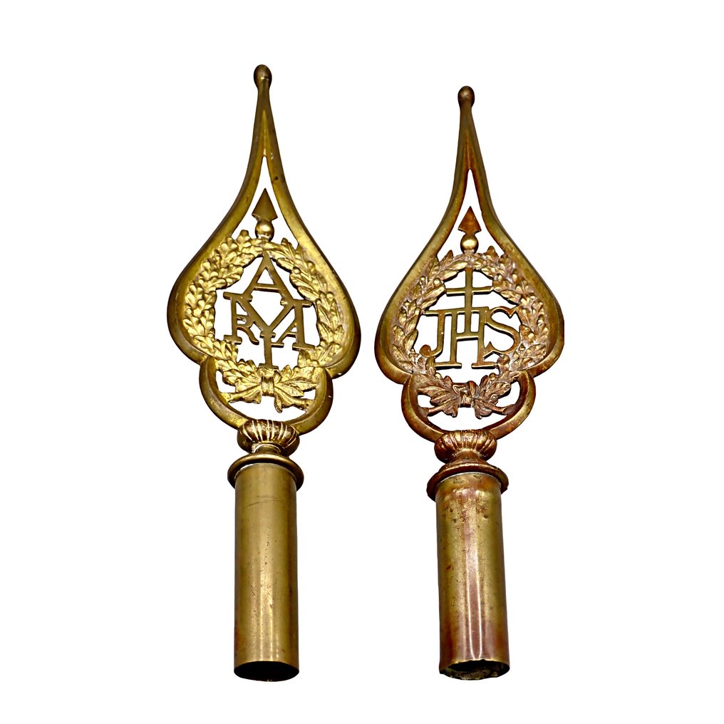 Finial (2) - 1850-1900 - Large procession finials - 37,5 cm #1.0