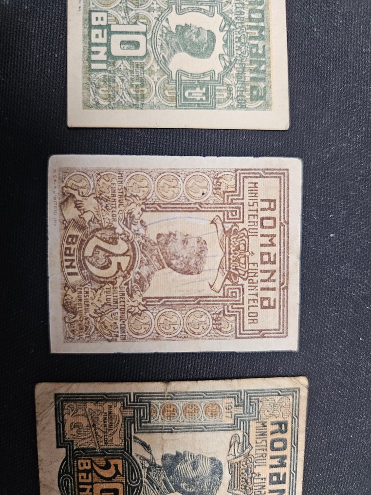 Romania. - 10, 25, 50 Bani 1917 - Pick 69, 70, 71 (No reserve price) #2.1