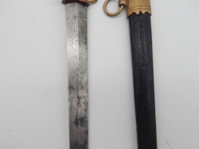 Desconhecido - Crachá - franc maconnerie masonic vrijmetselarij antique poinard ponjaard met schede - Meio do século XIX #3.2