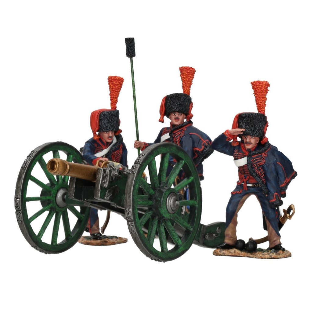 King & Country - Age of Napoleon - French - Statue - NA064 "Horse Artillery of the Guard Gun set" - Hvitt metall #1.0