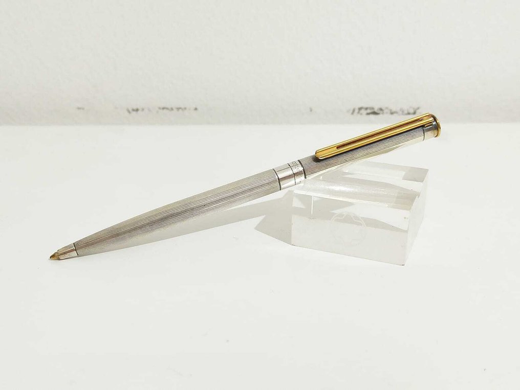 Montblanc - Montblanc *Noblesse n. 18220* penna ballpoint gold/silver plated placcata oro/argento pinestriped - No reserve price - Fountain pen #1.0